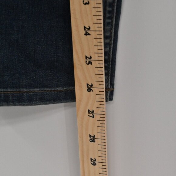 FREE PEOPLE Jeans Womens Sz 31 Dark Wash Distressed Busted Knee Mid Rise Skinny - Picture 12 of 12